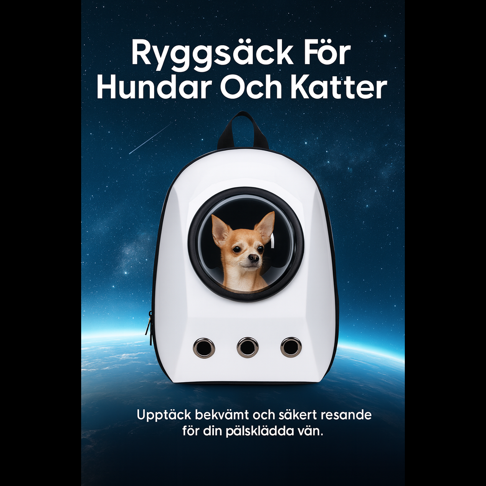Katt Ryggsäck med Rymdkapseldesign