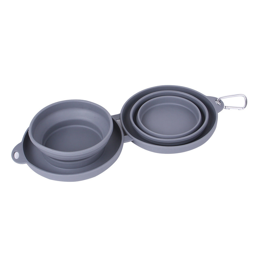 Foldable Double Pet Food Bowl
